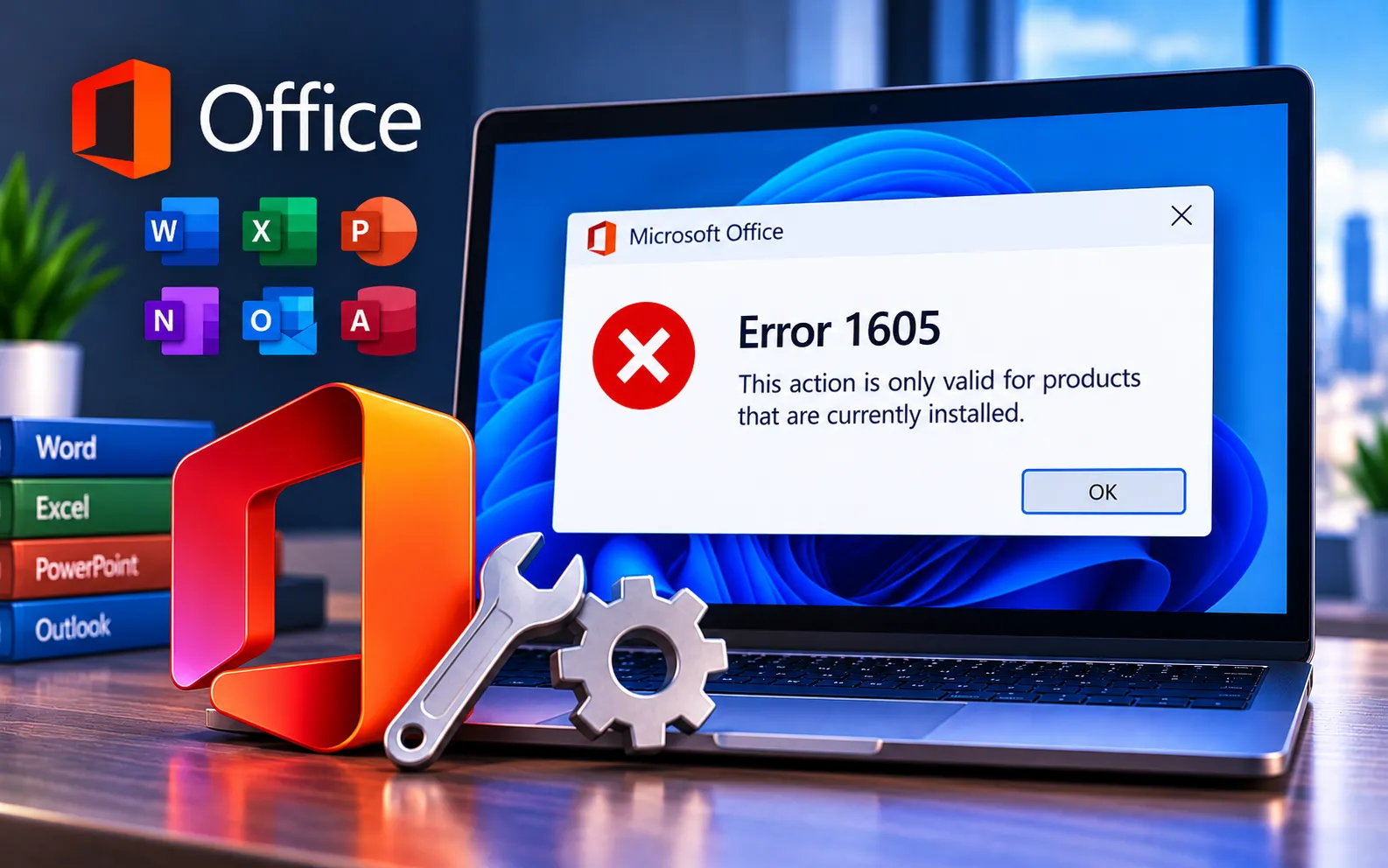 Microsoft Office Error Code 1605 fix